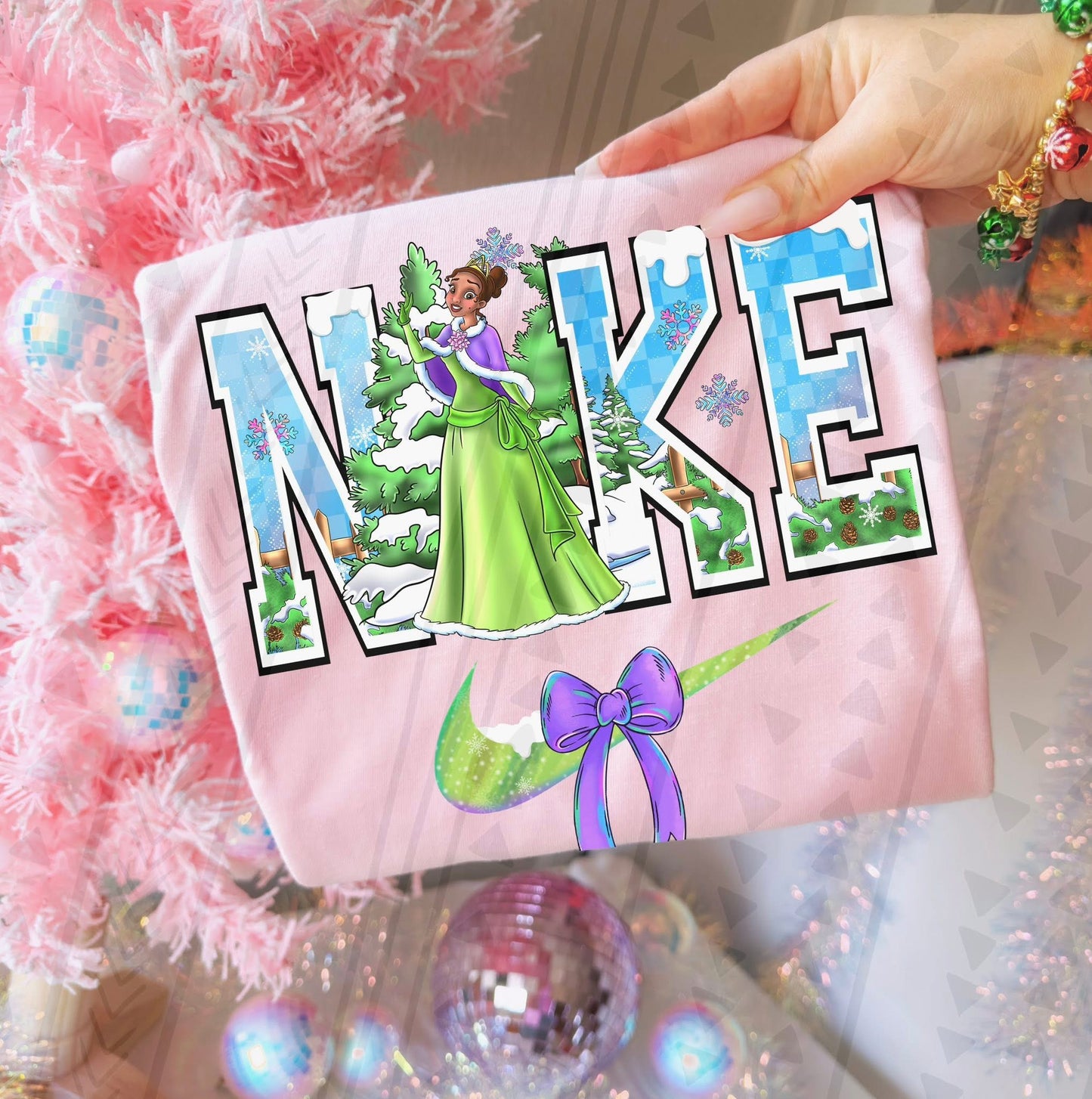 Winter Tiana Checkmark Design DTF Print