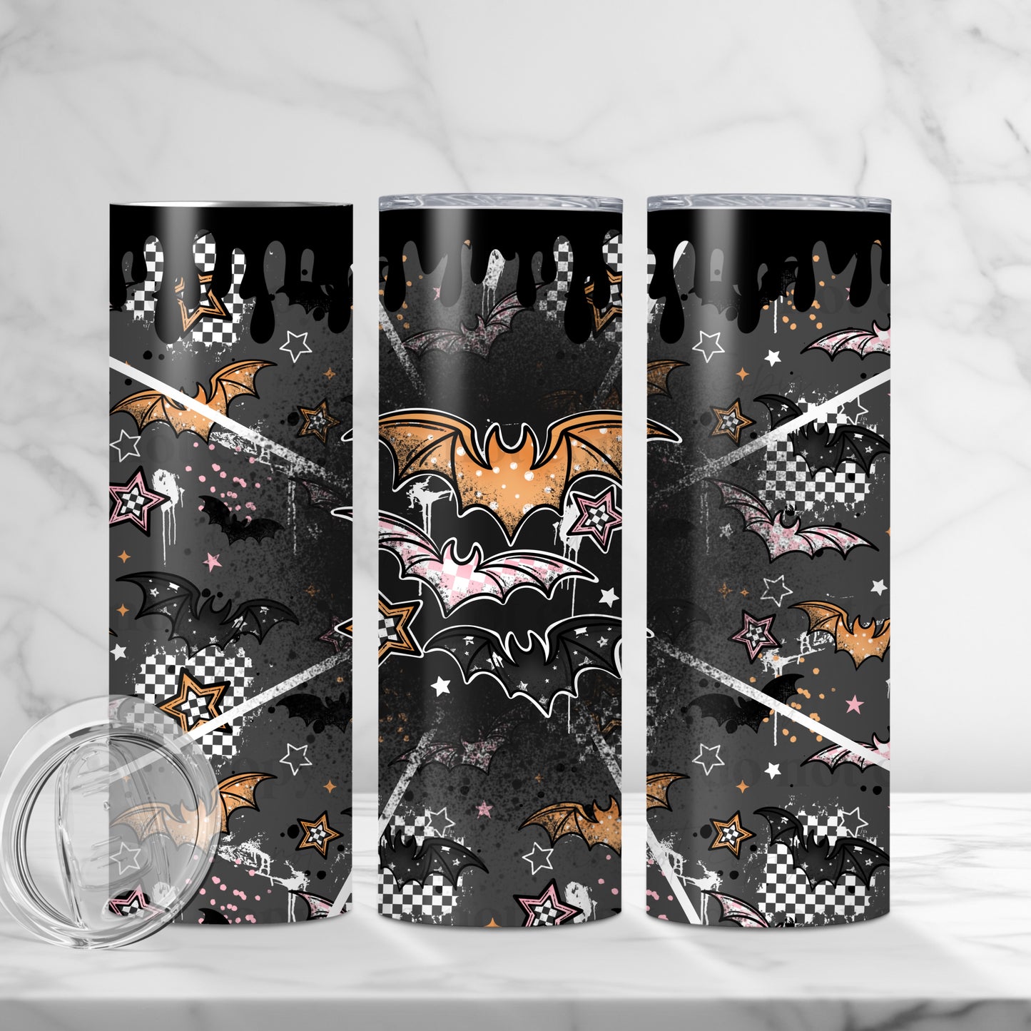 Grunge Pattern Bats Tumbler Wrap