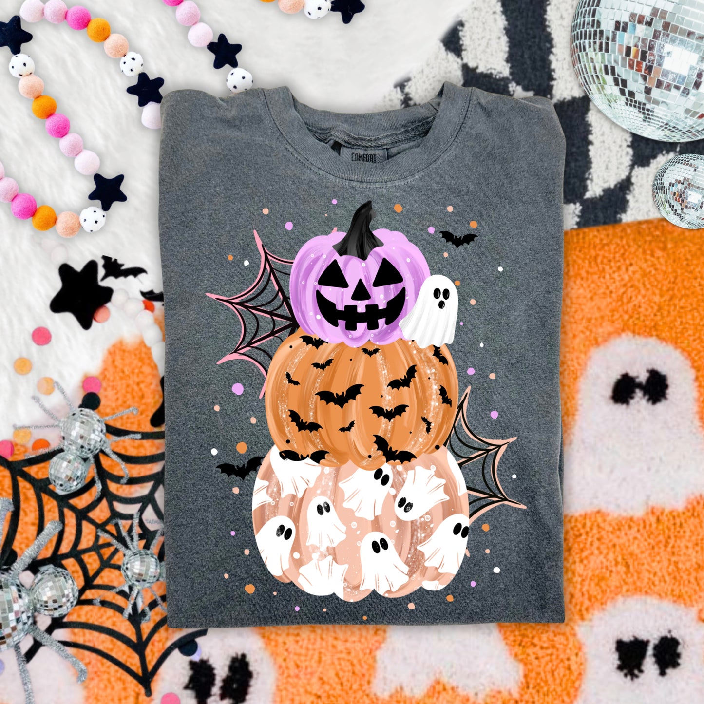 Spooky Stacked Pumpkins DTF Print
