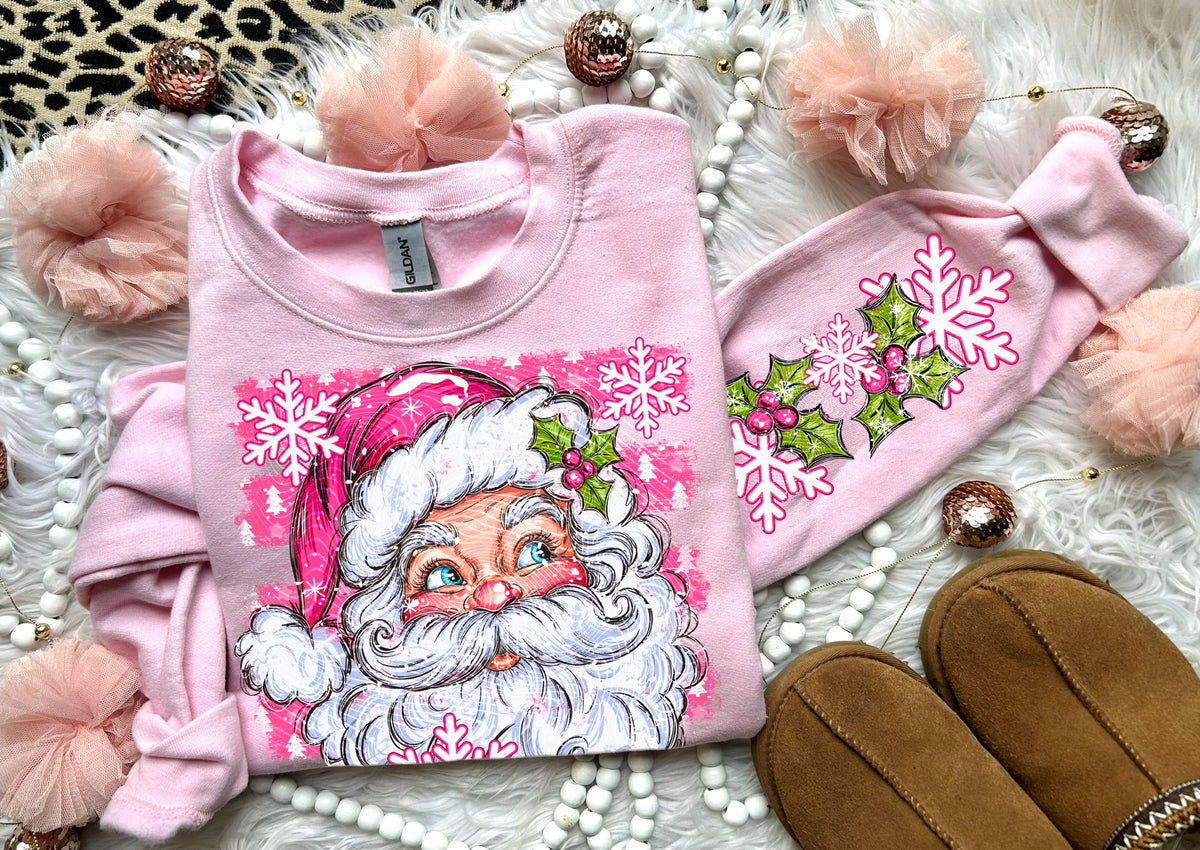Santa Pink Style DTF Print