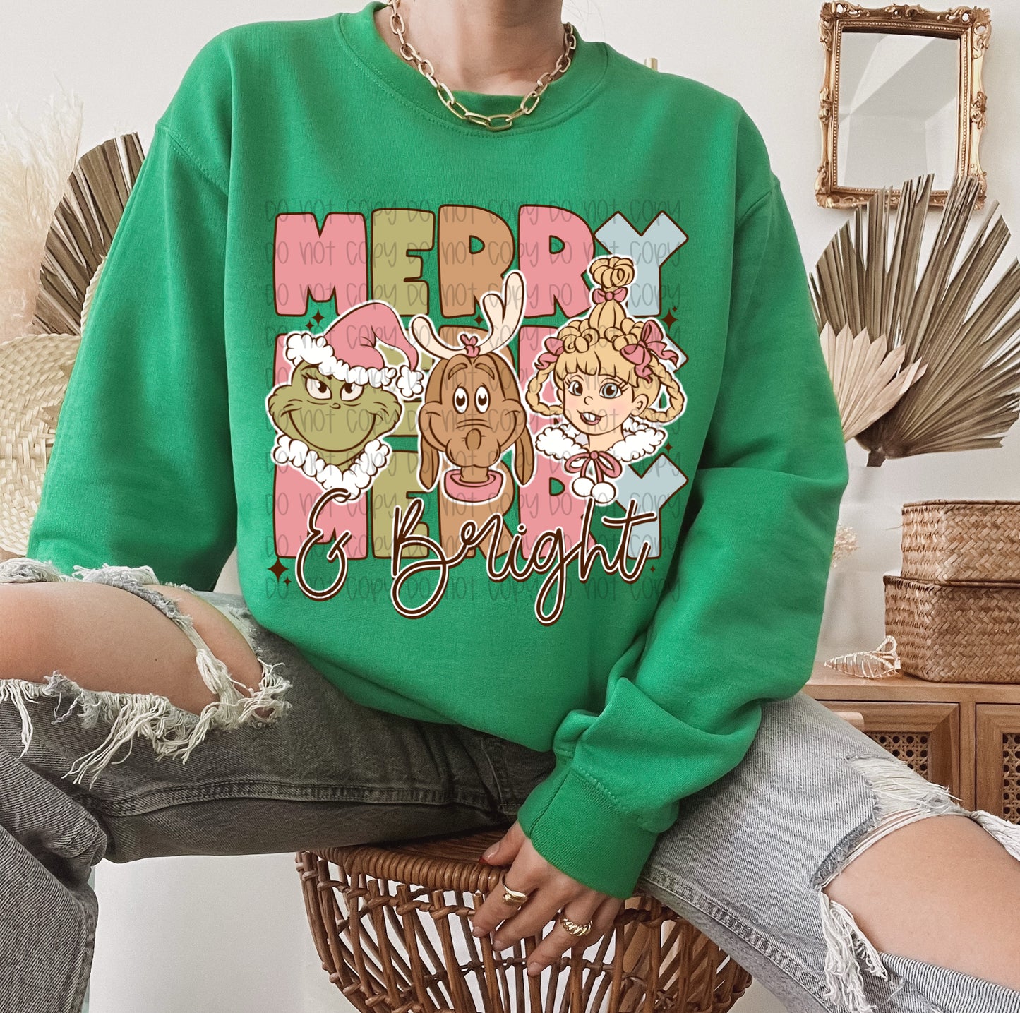 Stacked Merry & Bright DTF Print