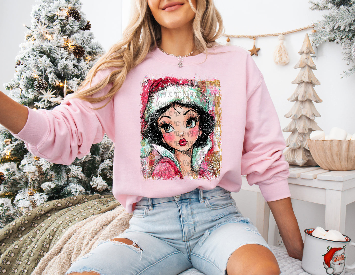 Christmas Snow White DTF Print