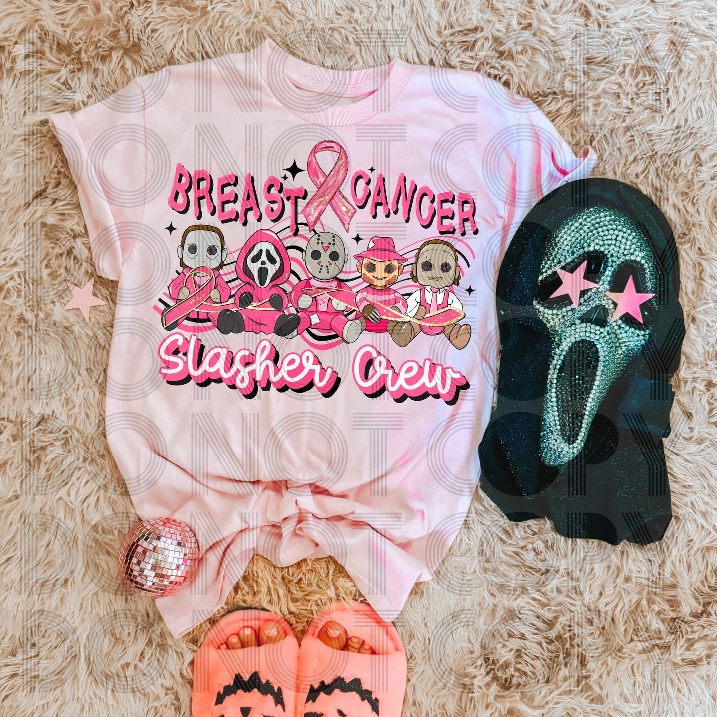 Breast Cancer Slasher Crew DTF Prints