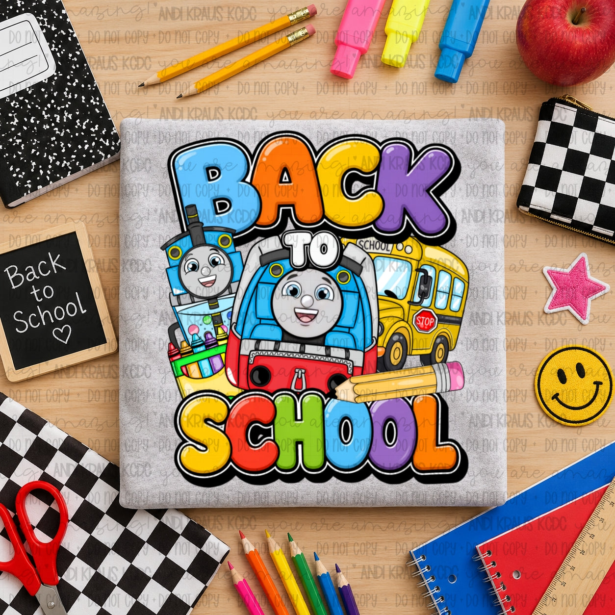 Back To School Thomas DTF Print
