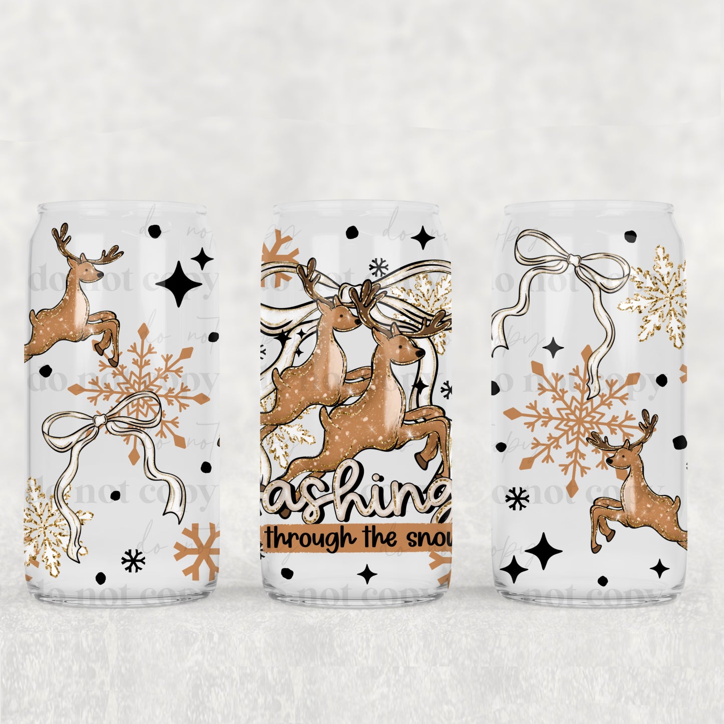 Dashing Through The Snow 16 oz Glass Wraps