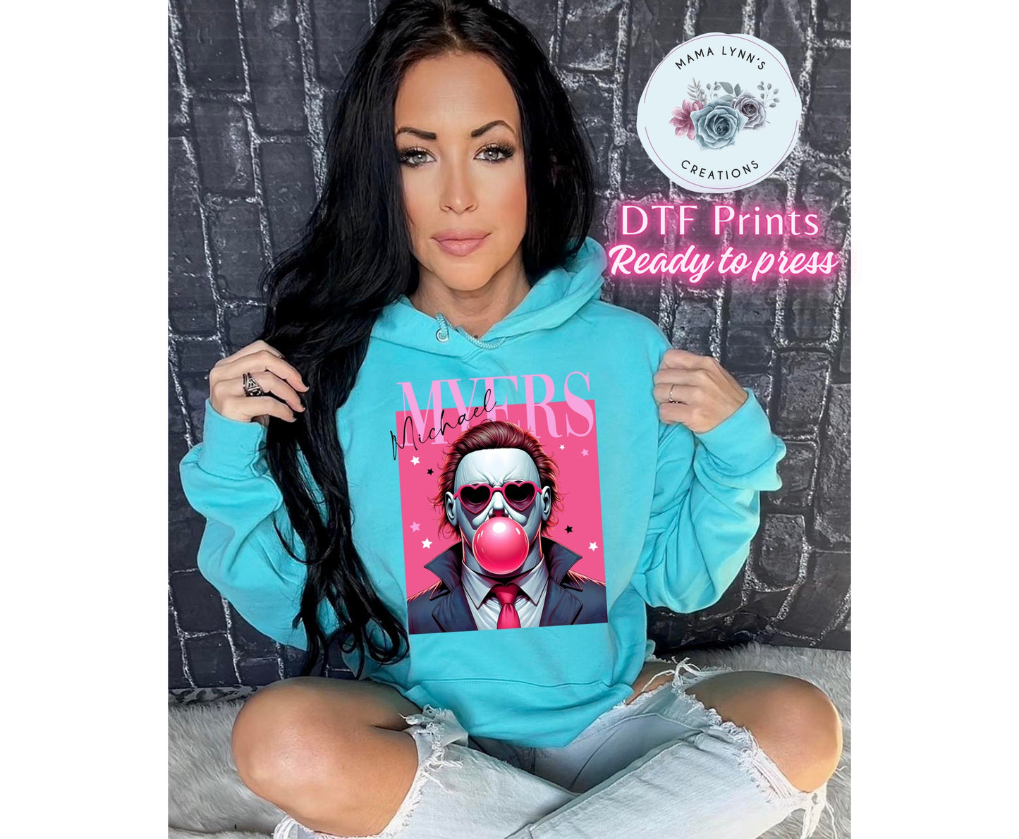 Pink Horror Michael Bubble Pop DTF Print