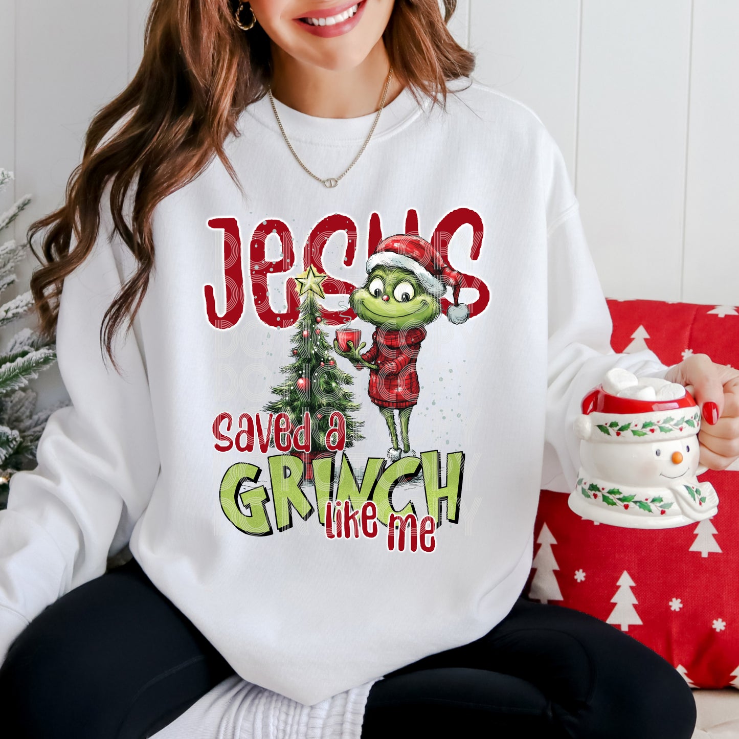 Jesus Saved A Grinch Like Me DTF Print