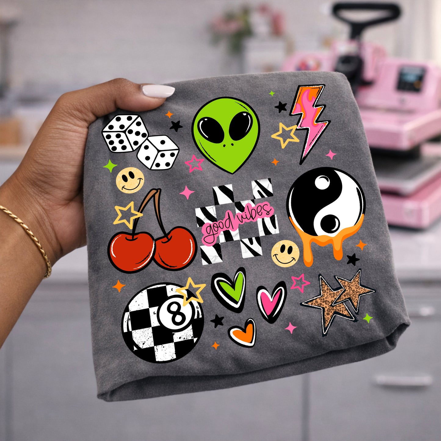 Good Vibes Collage DTF Print