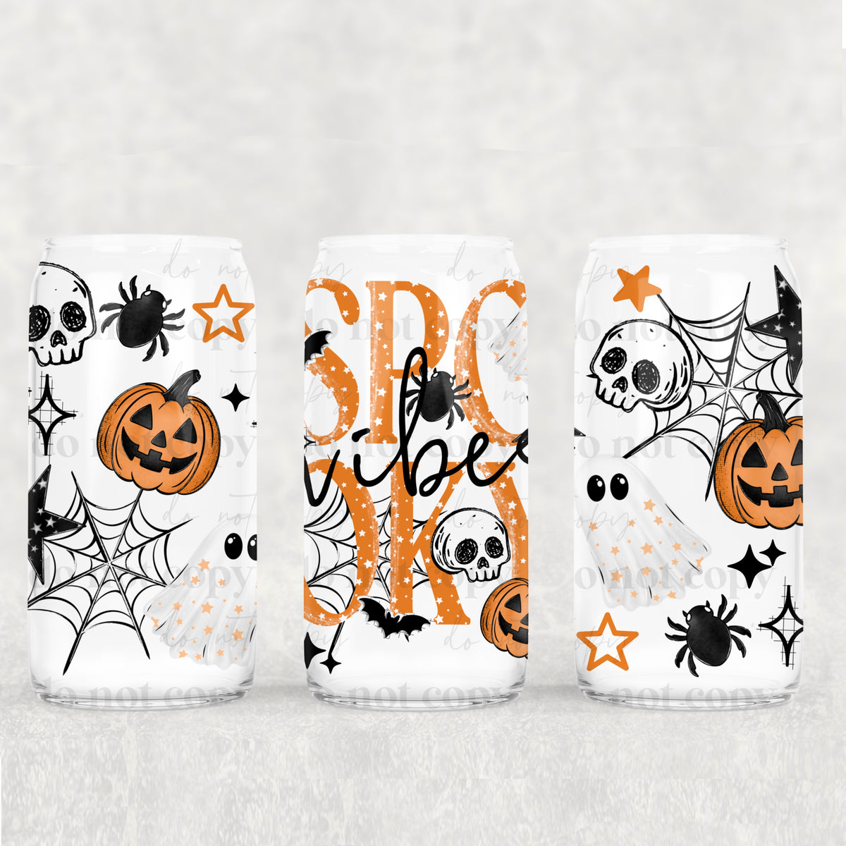Spooky Vibes 16 oz Glass Wrap