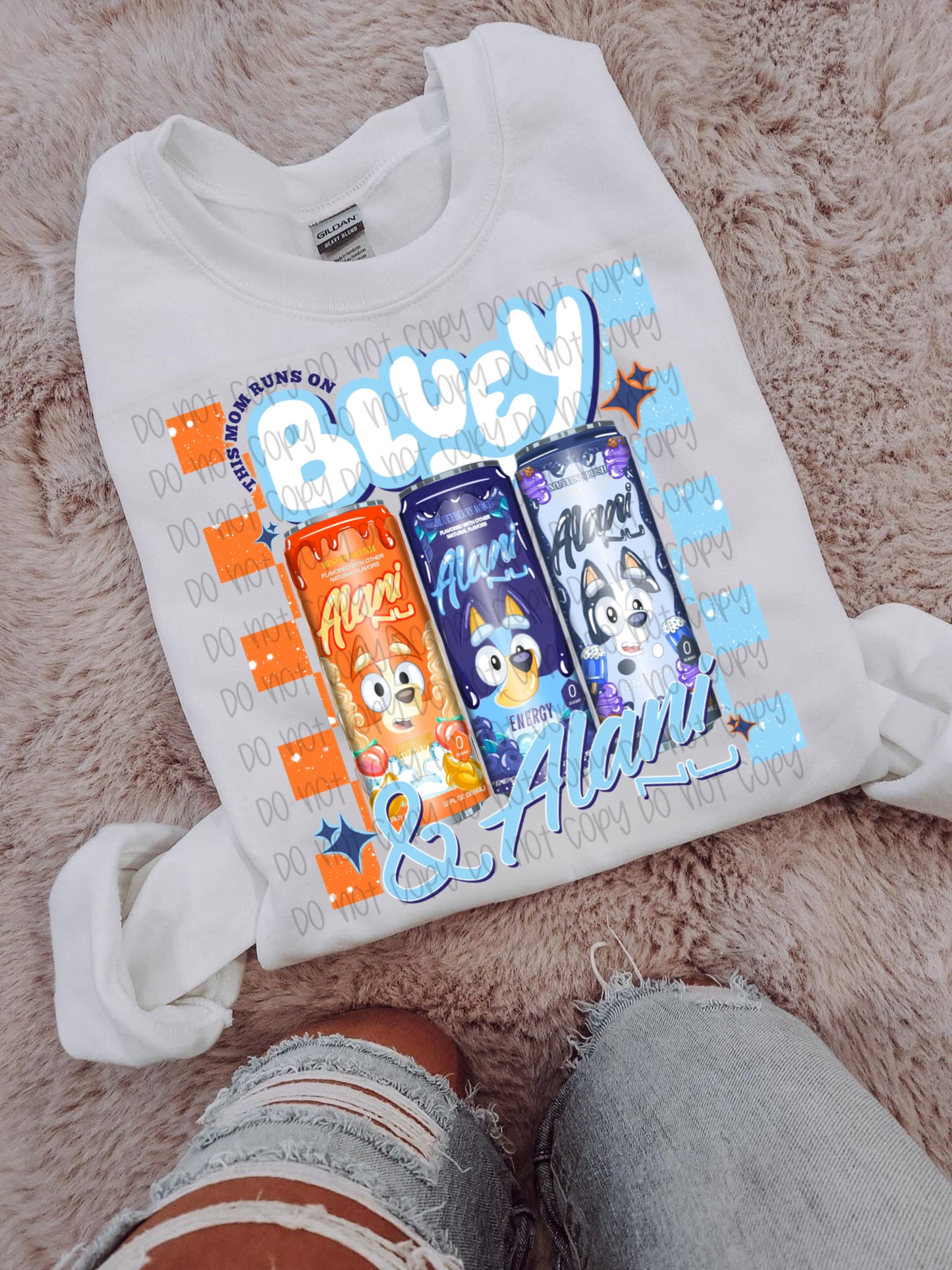 This Mom Runs On Blue And Alani DTF Prints