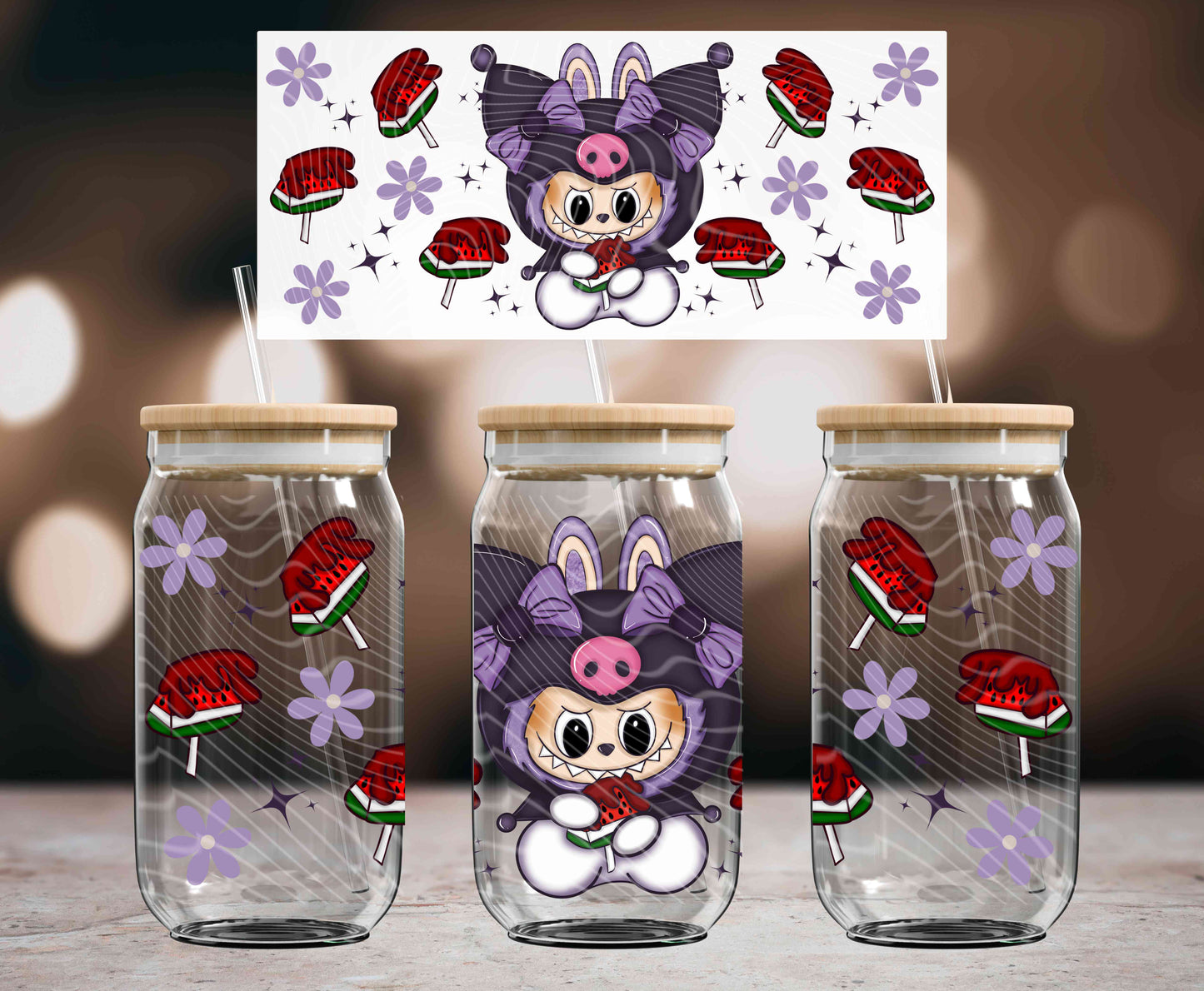 Easter BUBU Krmi 16 oz Glass Can Wraps