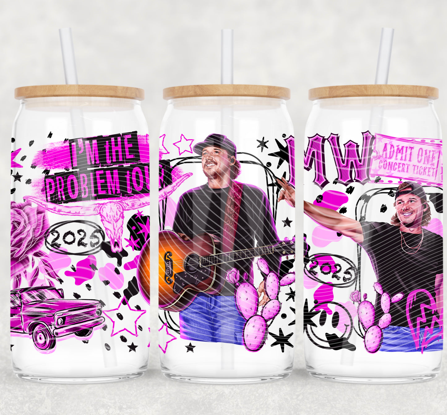 Purple Colors I’m The Problem 16 oz Glass Can Wrap