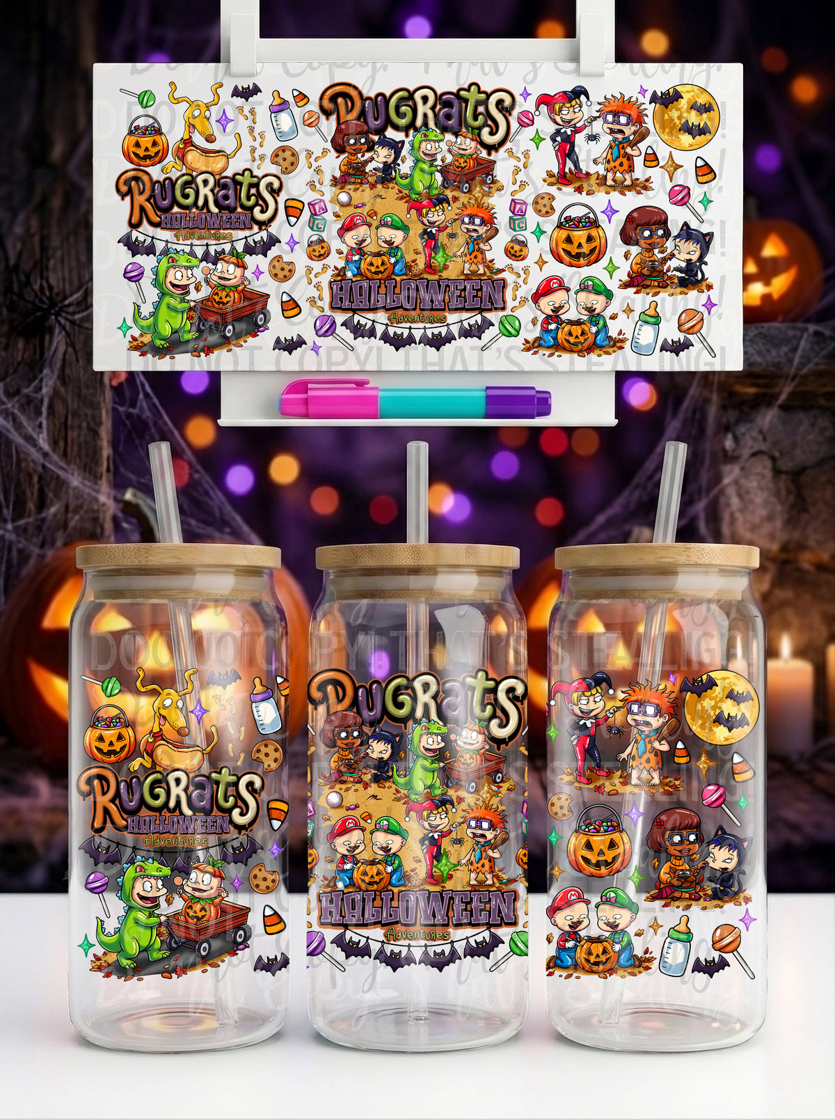 Rugrats Halloween Adventures 16 oz Glass Wrap