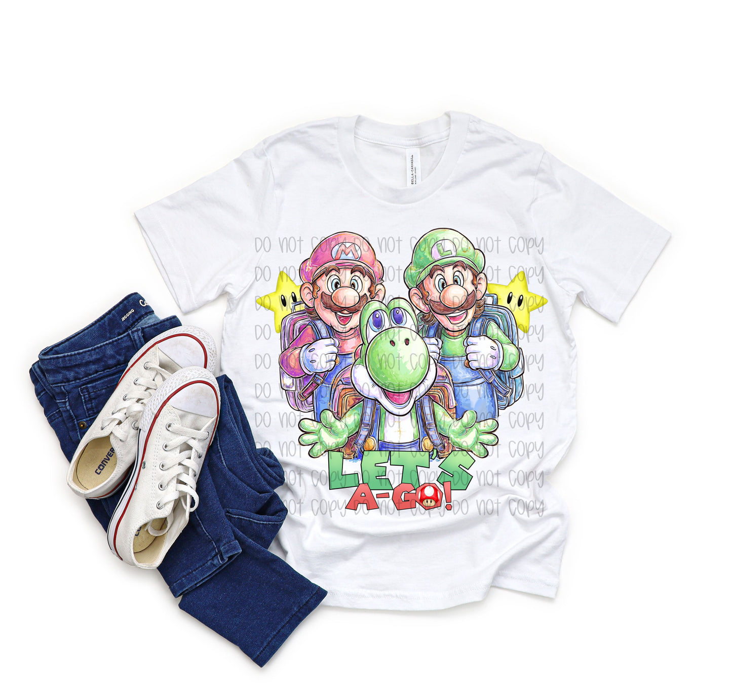 Mario School DTF Prints