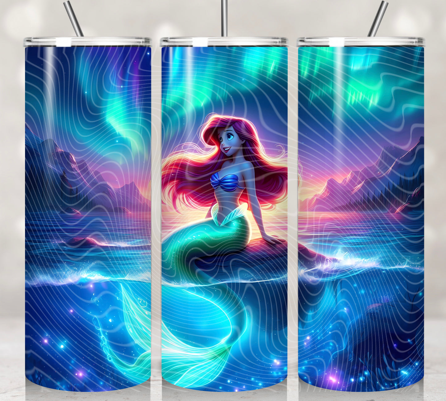 Glowing Mermaid Princess In The Sea