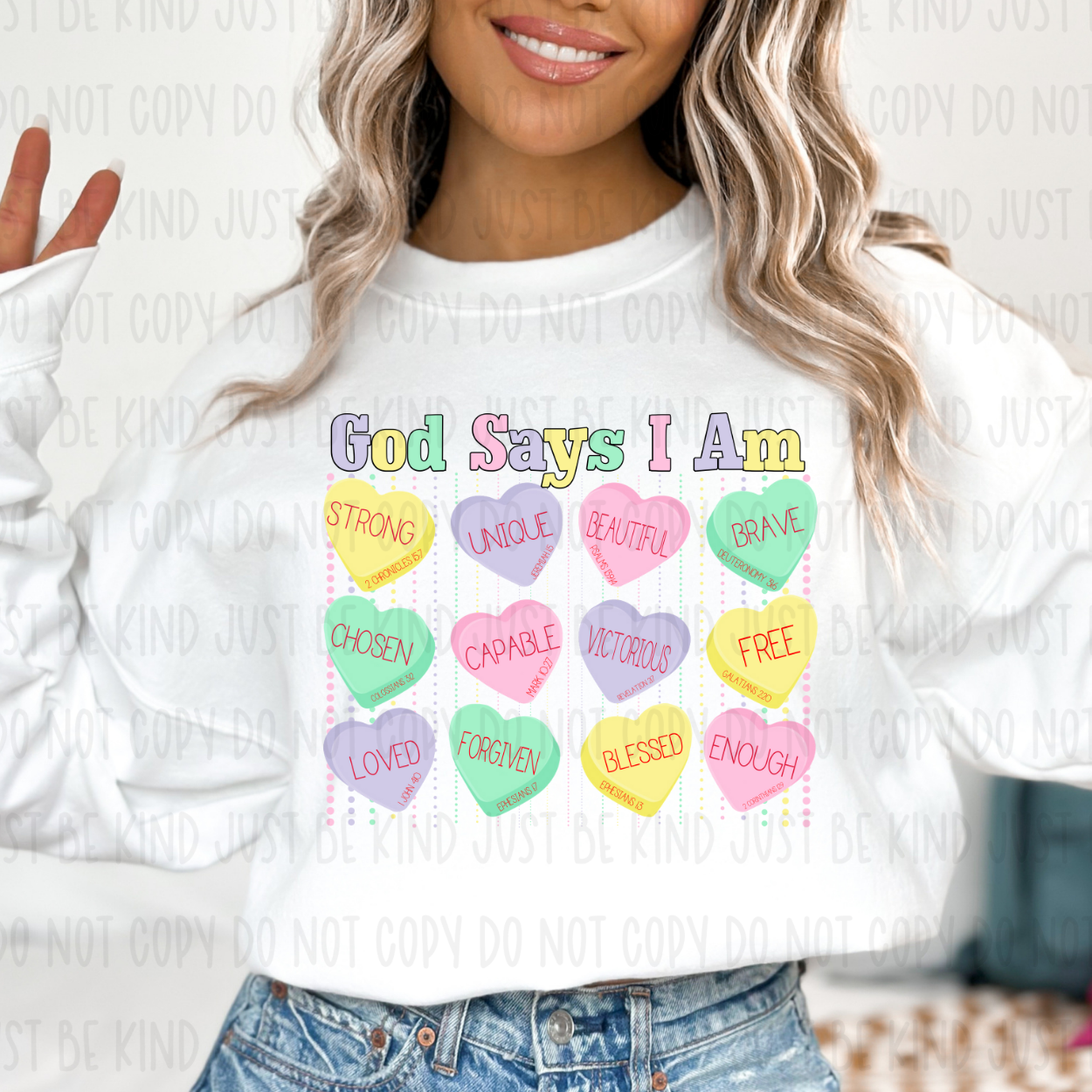 God Says I Am Strong, Unique, Brave DTF Print