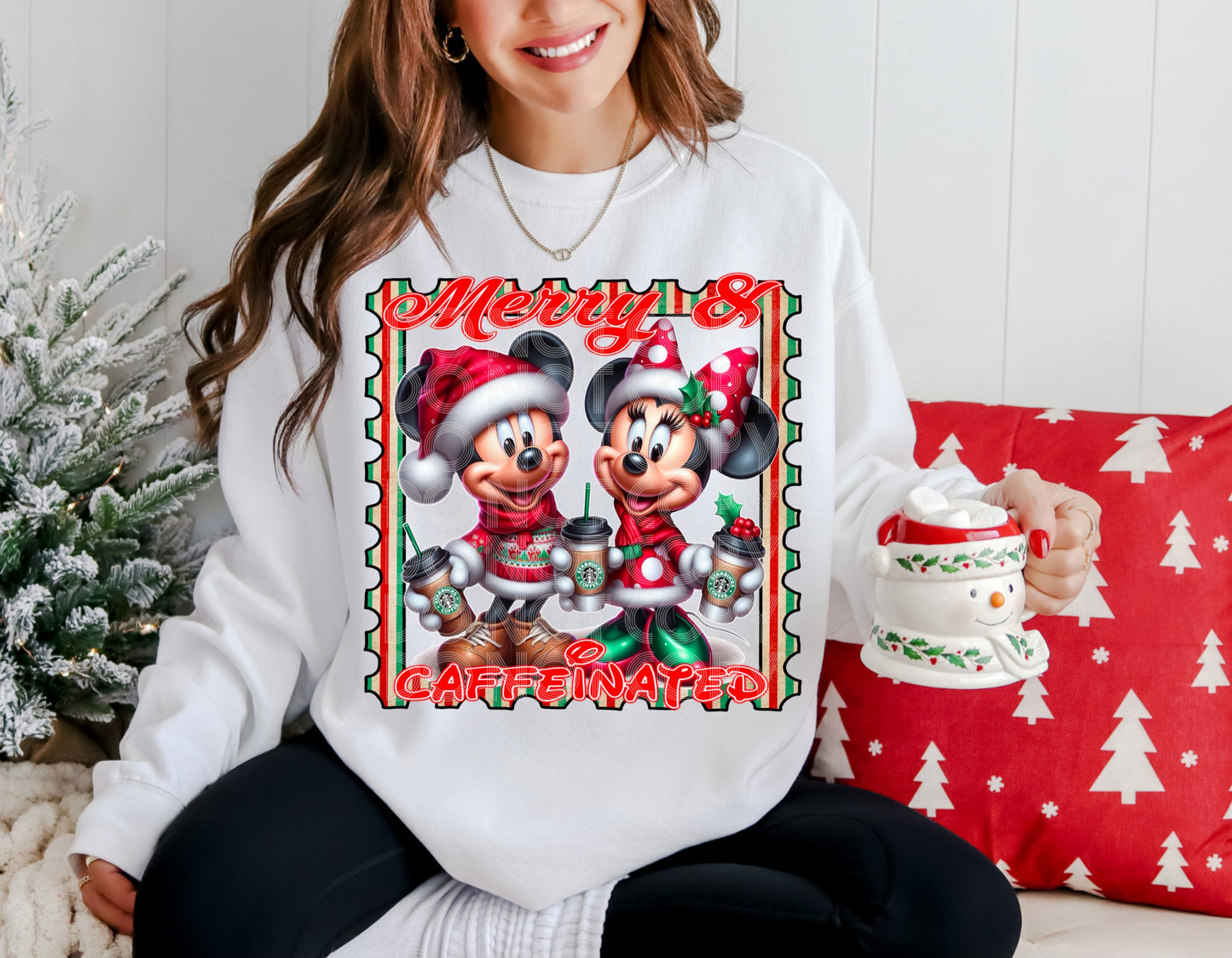 Merry And Caffeinated Mouse DTF Print