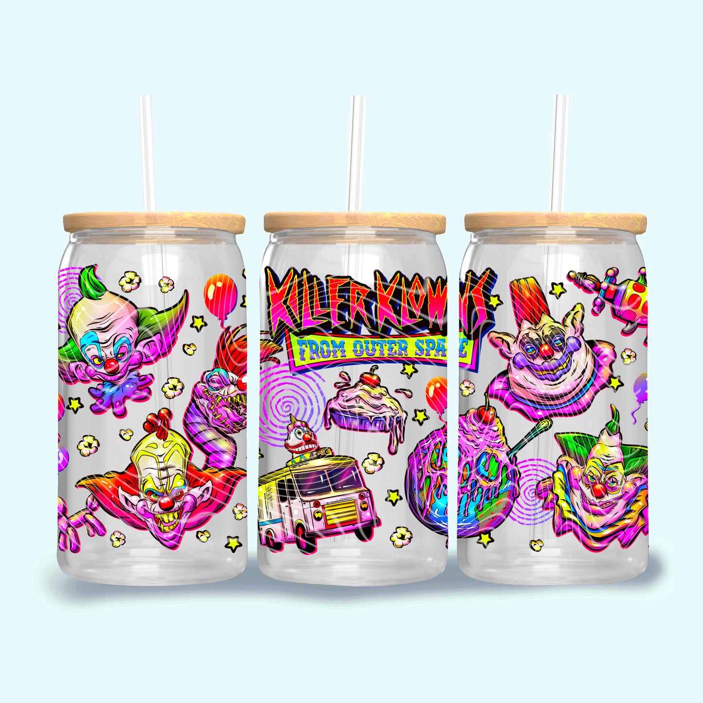 Space Klowns 16 oz Glass Can Wraps