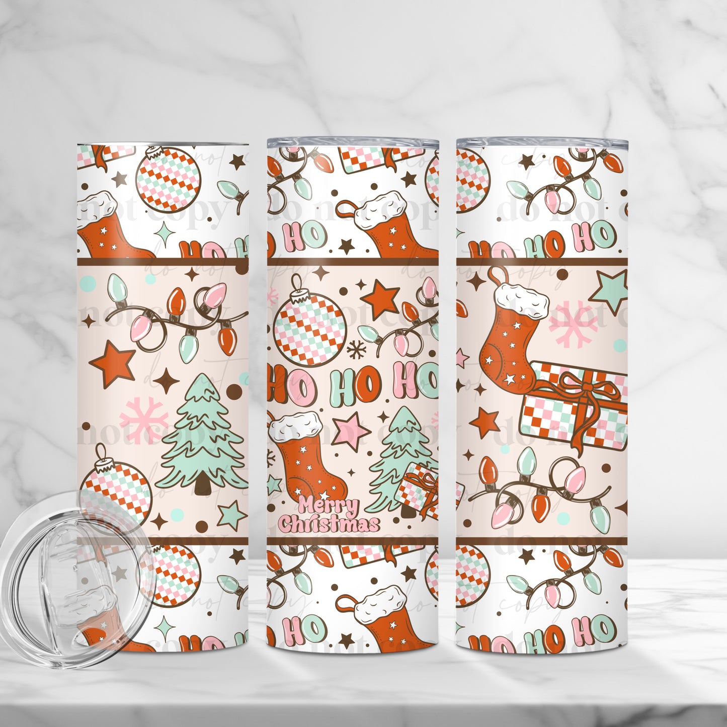 Ho Ho Ho Merry Christmas Tumbler Wrap