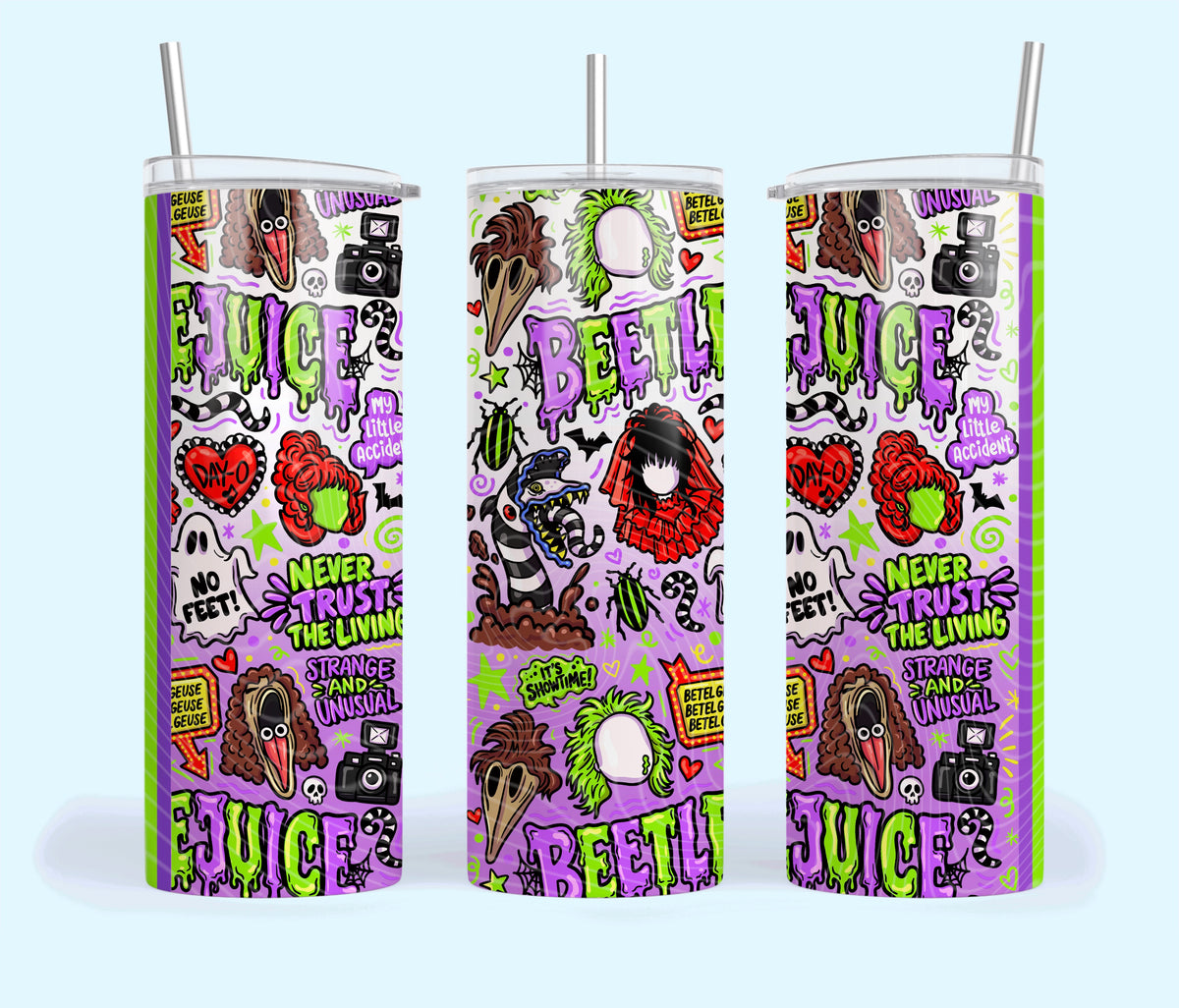 Beetle Juice Doodle Tumbler Wrap