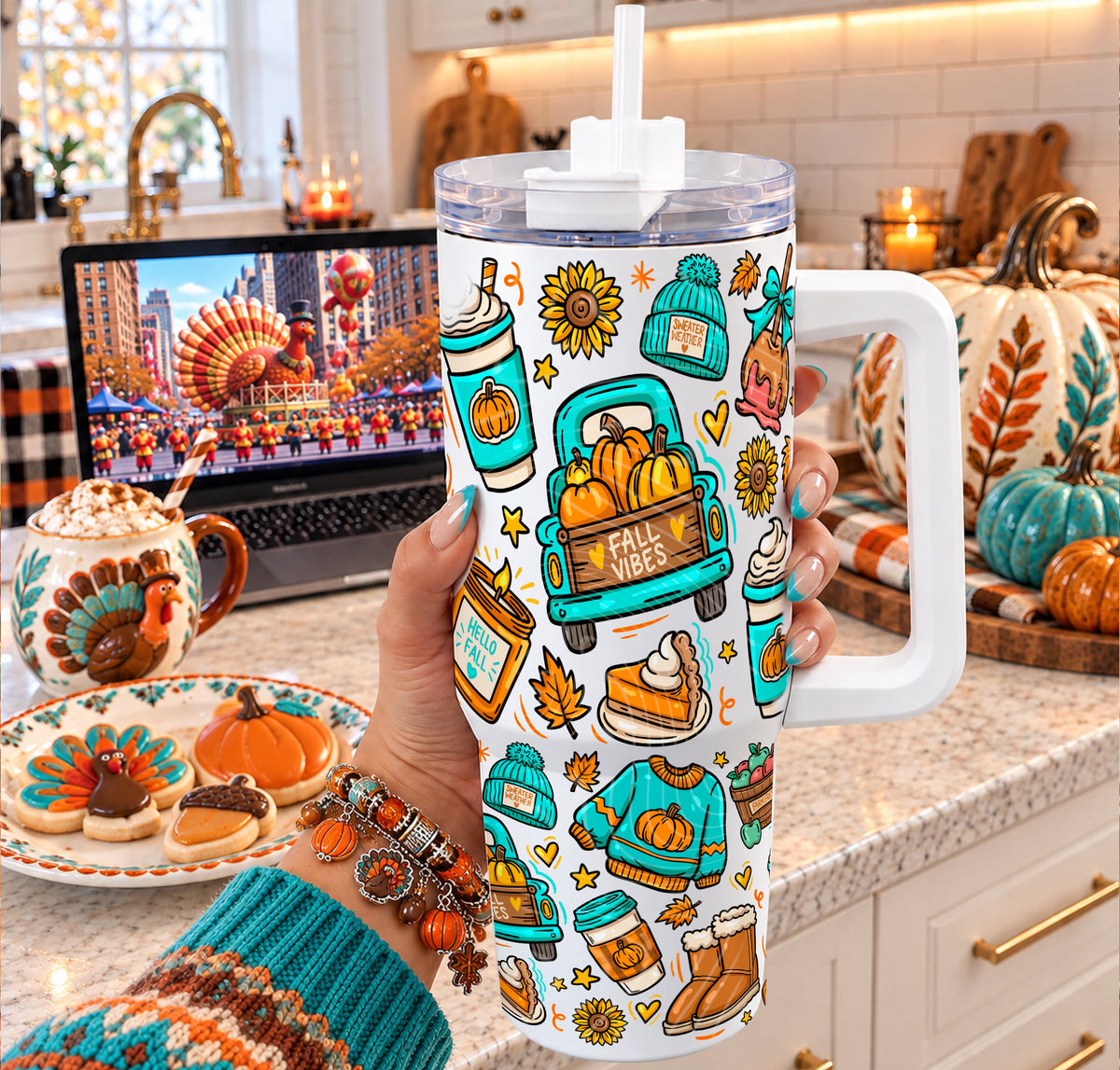 I Love Fall Most Of All Doodle 40 oz Tumbler Prints