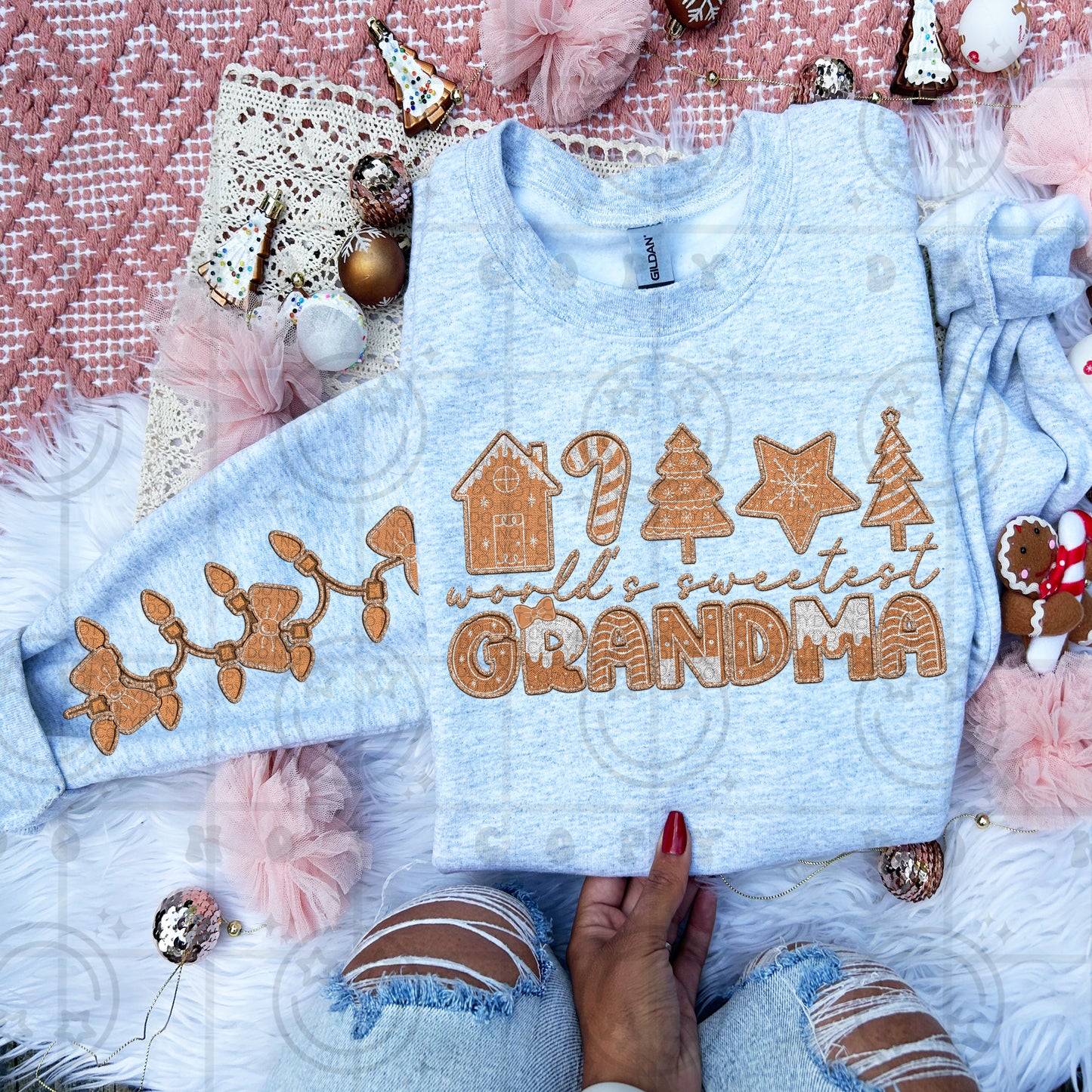 Faux Embroidery World’s Sweetest Grandma DTF Prints