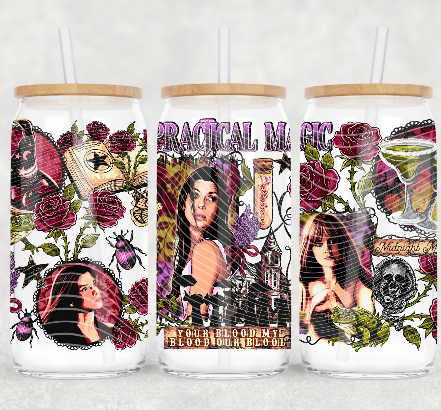 P Magic Witches 16 oz Glass Wraps
