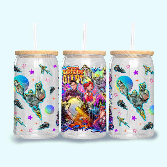 Iron Giant 16 oz Glass Can Wraps