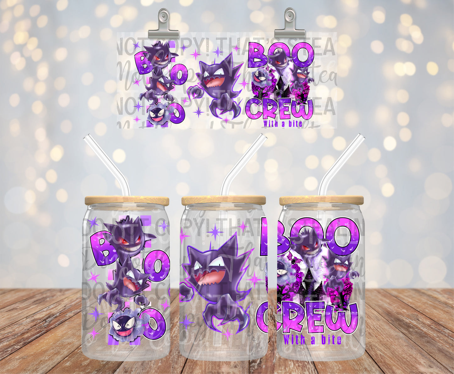 Boo Crew With A Bite 16 oz Glass Wraps