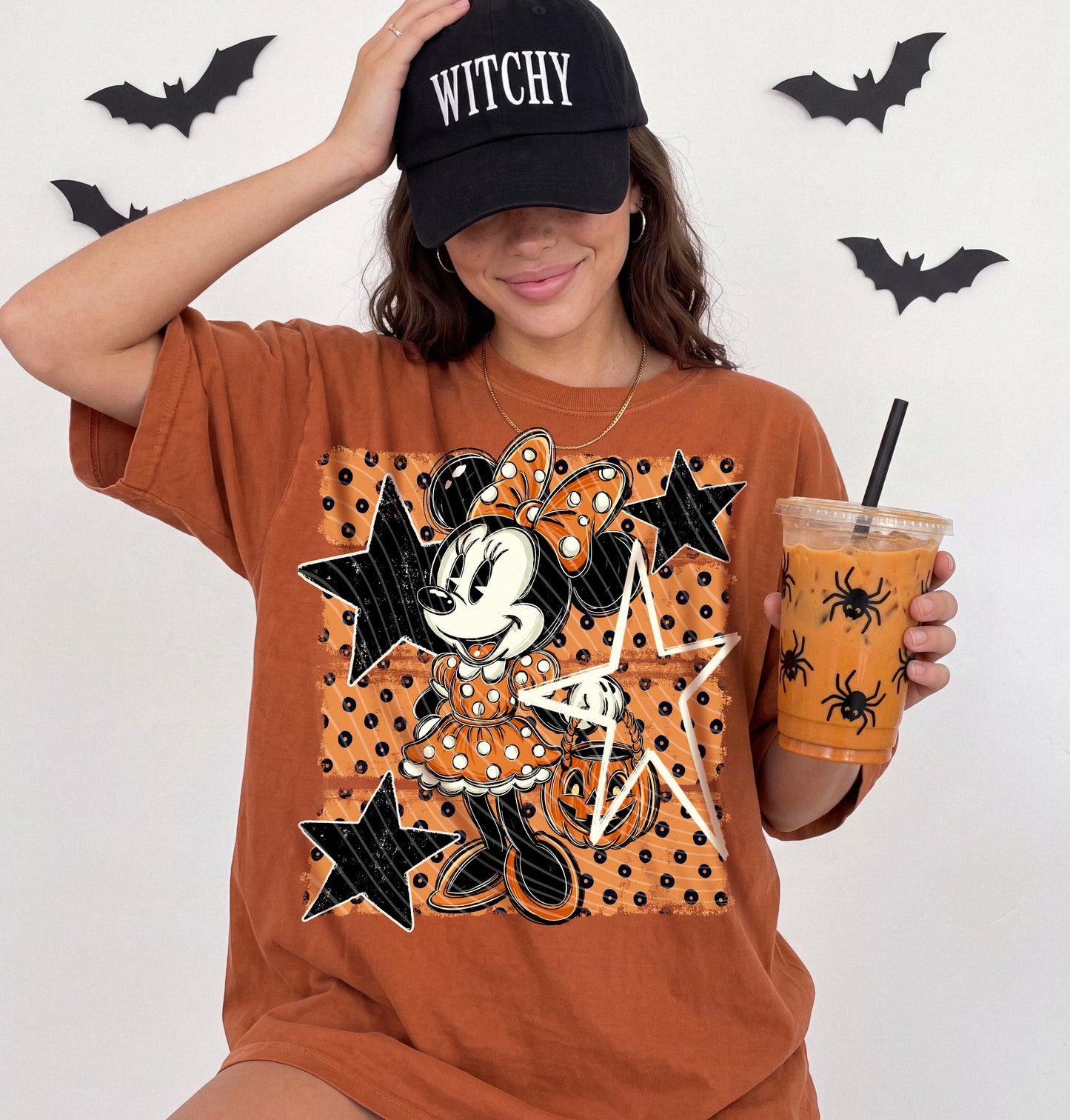 Vintage Halloween Girl Mouse DTF Print