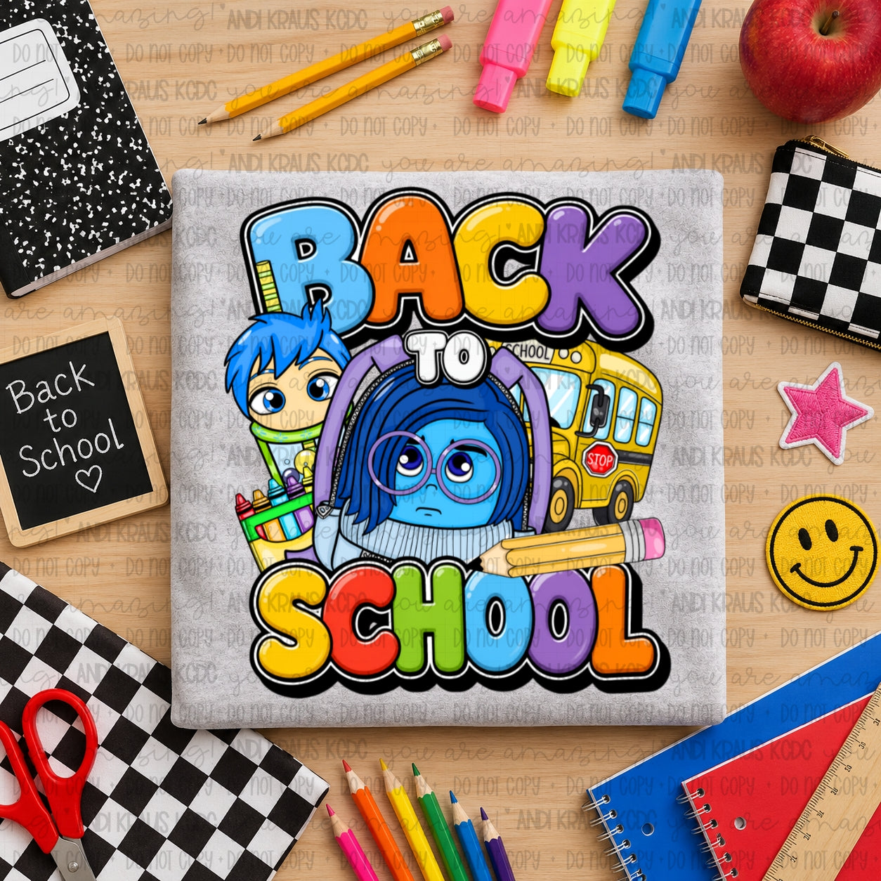 Back To School Inside Out DTF Print