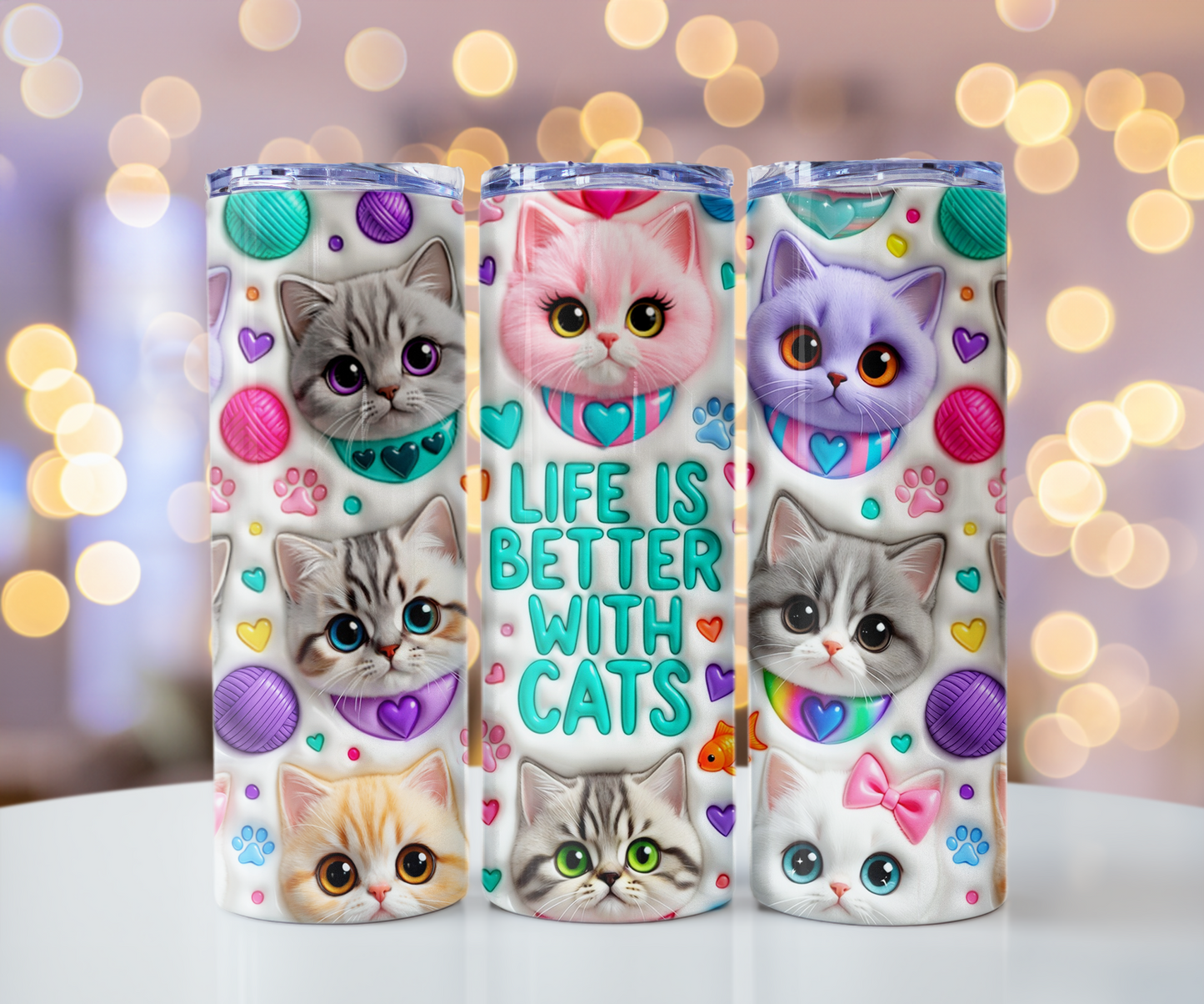 Life Is Better With Cats Tumbler Wrap