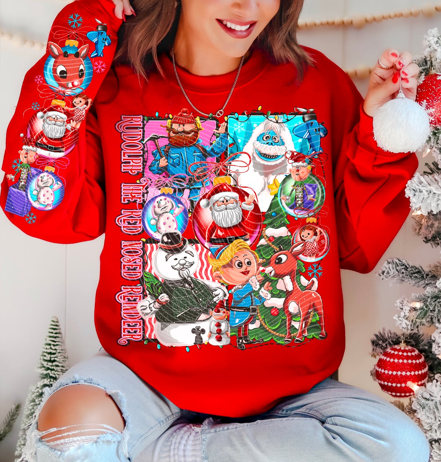 Red Nose Reindeer DTF Prints