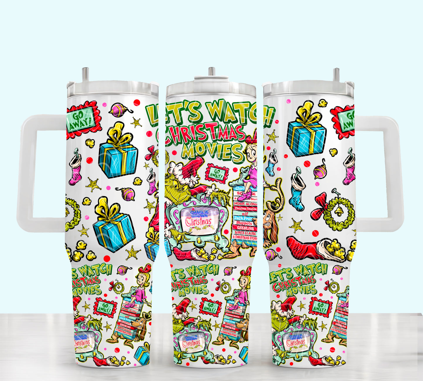 Let’s Watch Christmas Movies 40 oz Tumbler Print