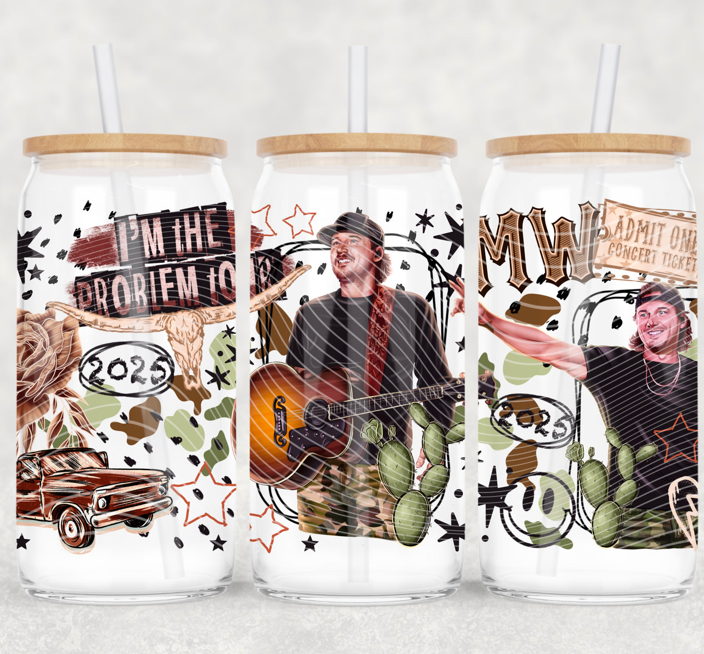 Boho Colors I’m The Problem 16 oz Glass Can Wrap
