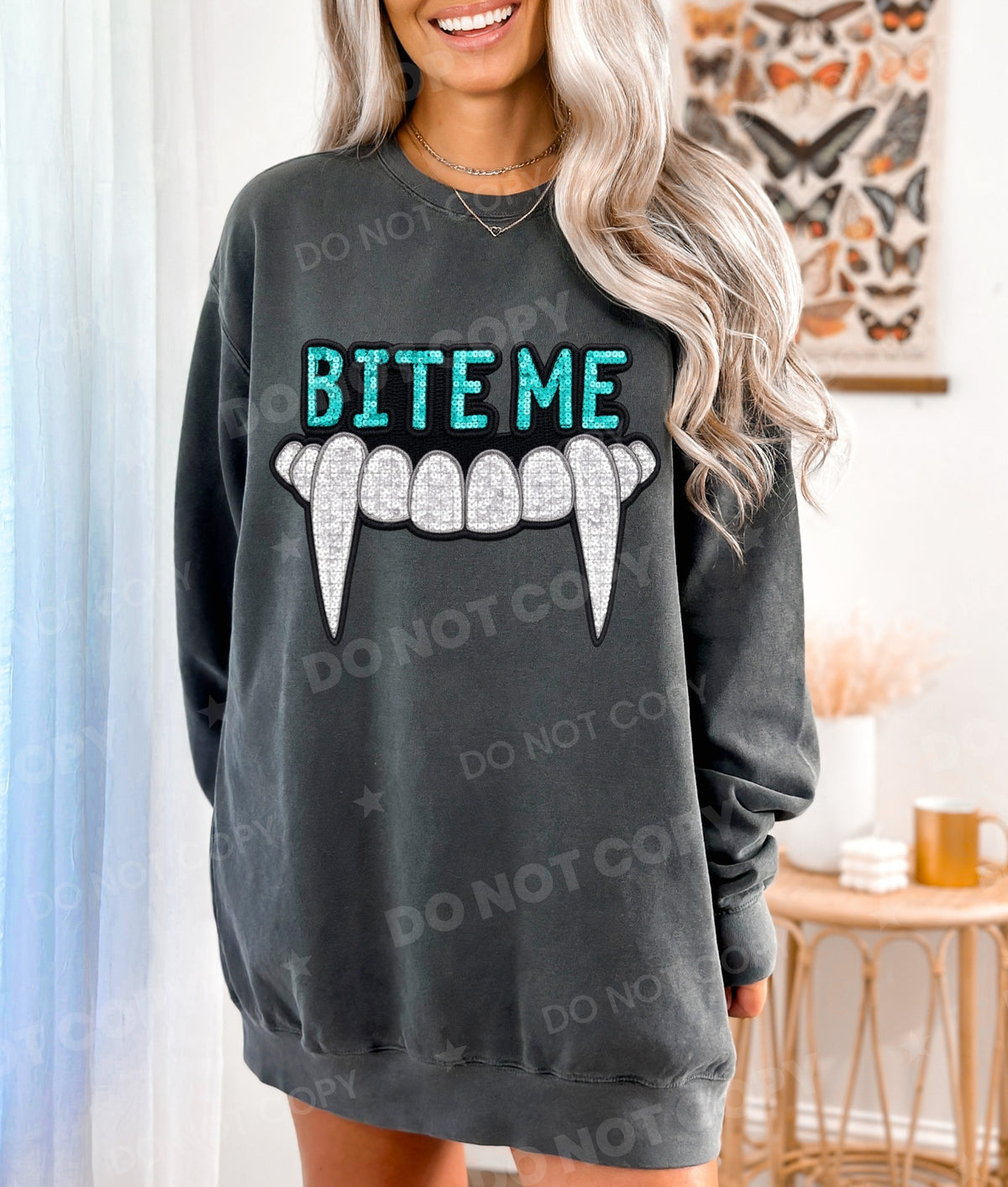 Bite Me (Faux Sequin) DTF Print