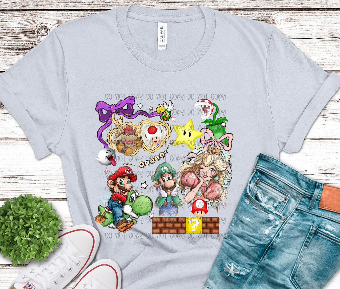 Mario Friends Locket DTF Print