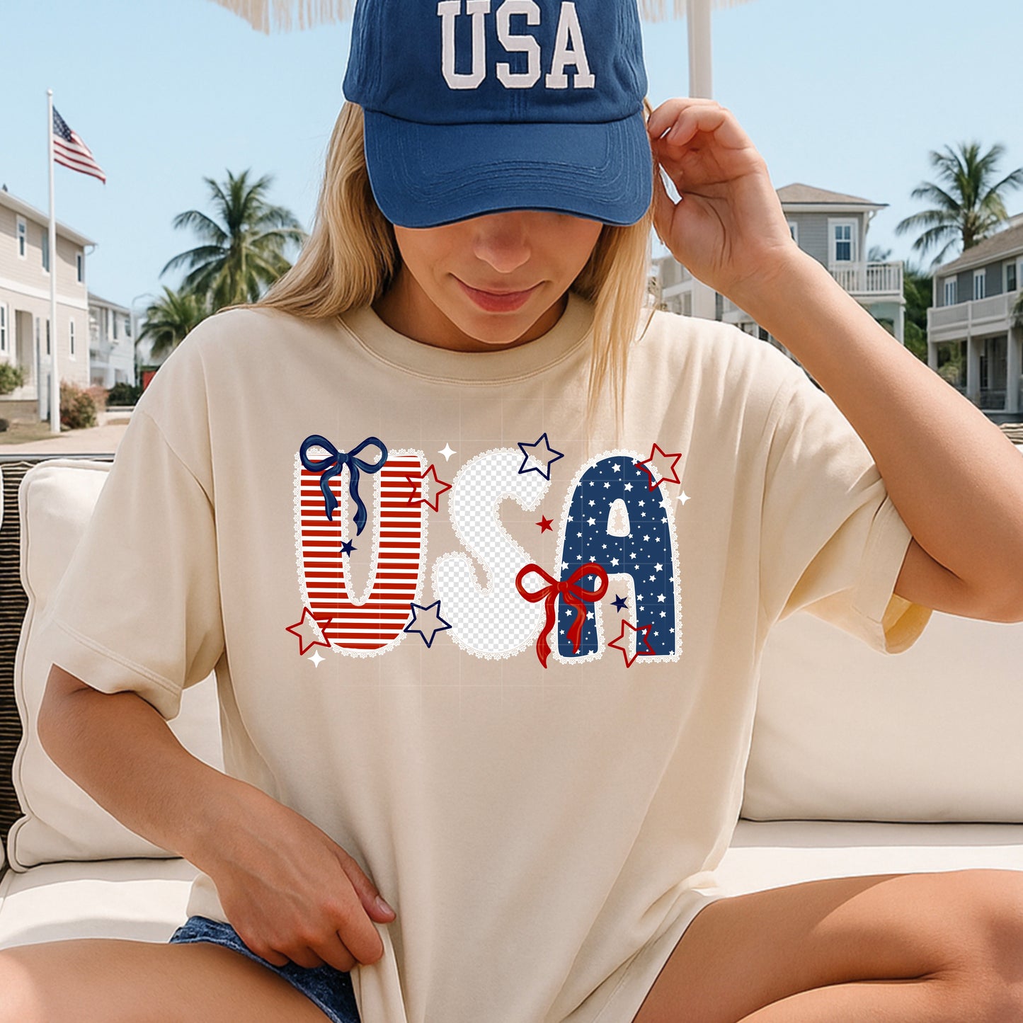USA Lace DTF Print