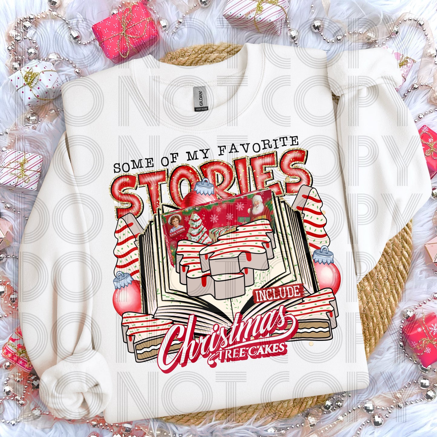 Favorite Stories Include Christmas Tree Cakes DTF Prints