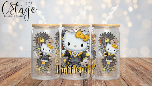Hello Hufflepuff 16 oz Glass Can Wrap