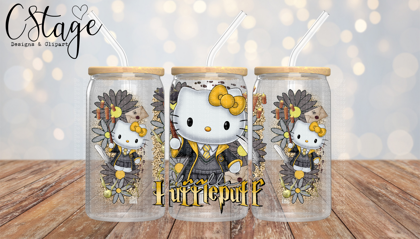 Hello Hufflepuff 16 oz Glass Can Wrap