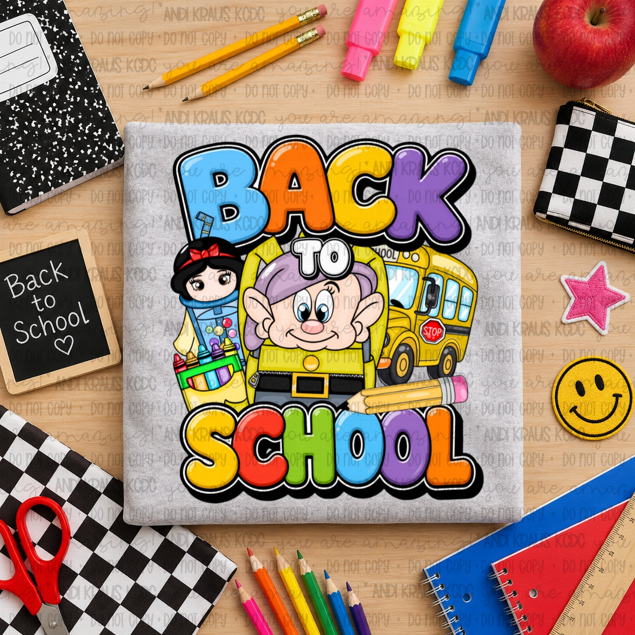 Back To School Snow White DTF Print