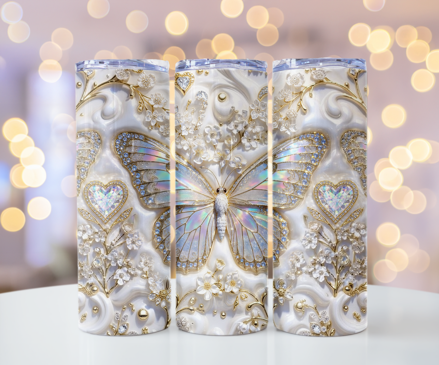 Crystal Butterfly Tumbler Wrap