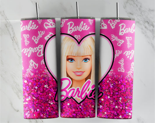Pink Glitter Barbie Design