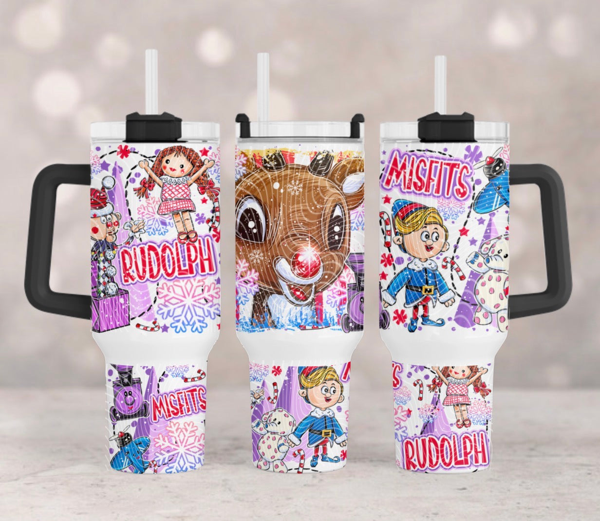 Christmas Rudolph Misfits 40 oz Tumbler Prints