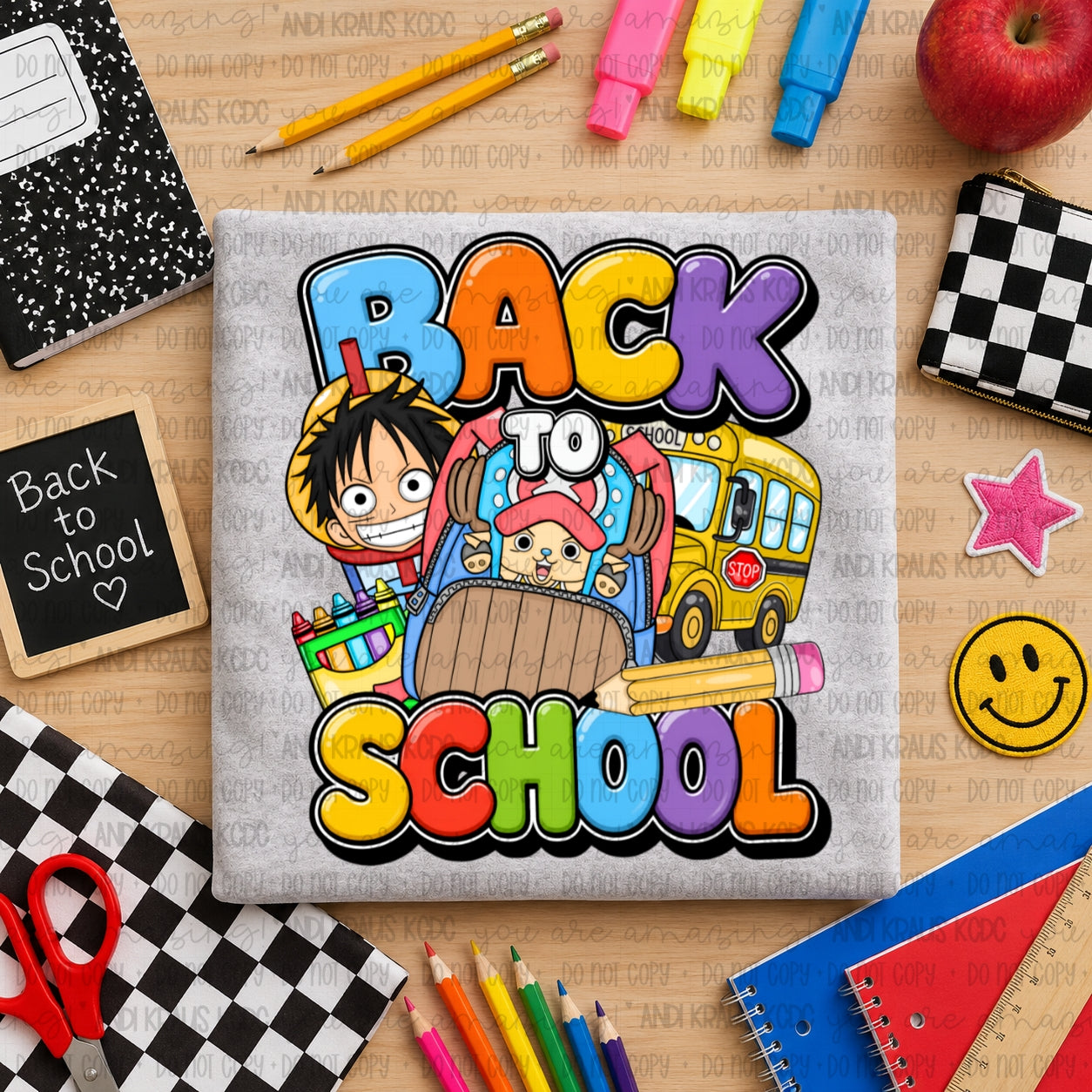 Back To School One Piece DTF Print