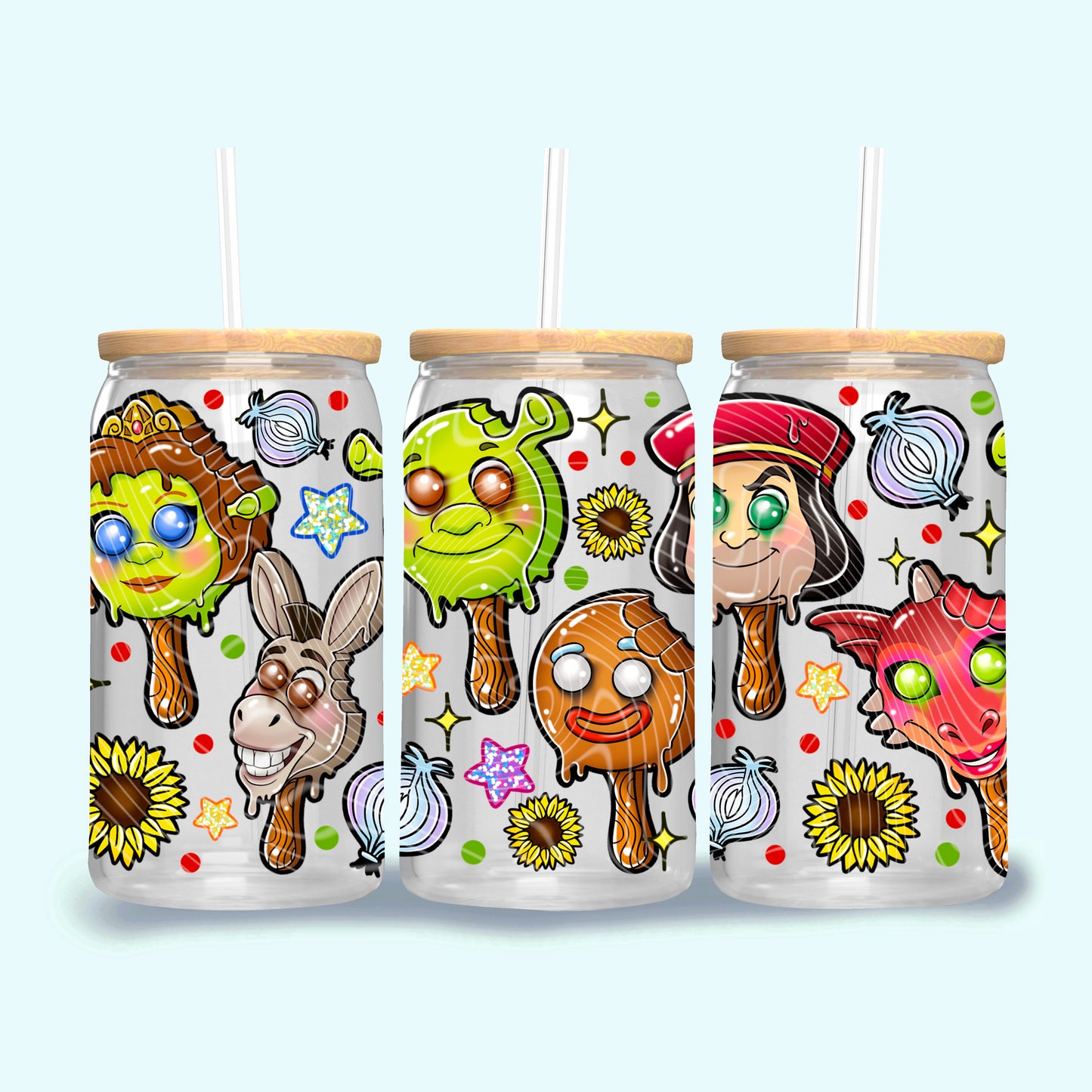 Shrek Ice Cream 16 oz Glass Wrap