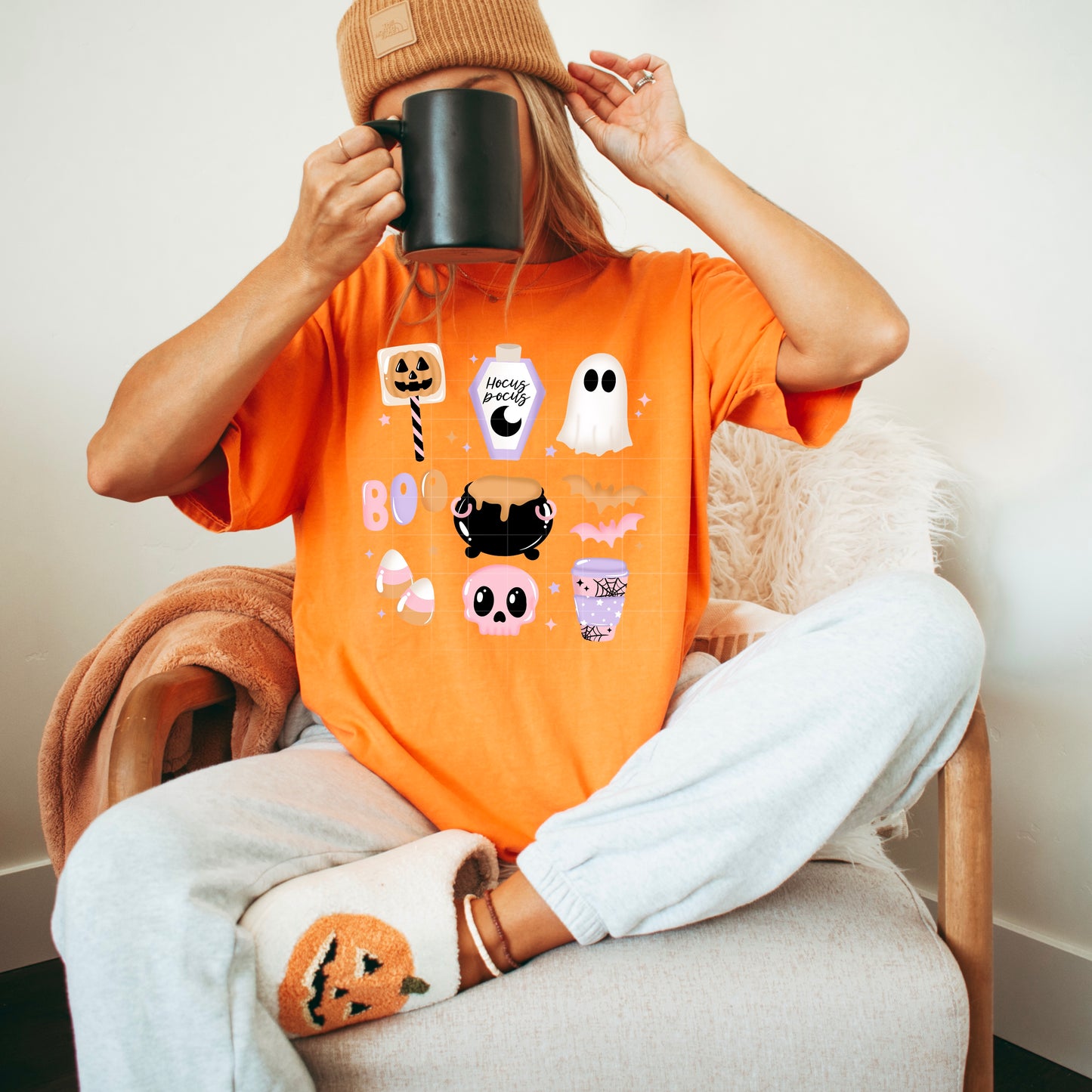 Pastel Halloween Grid DTF Prints
