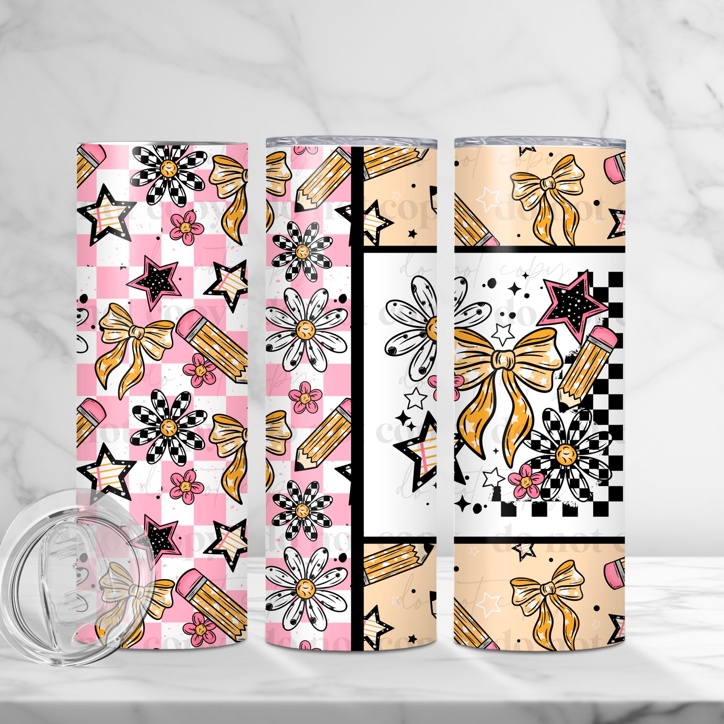 School Bow Tumbler Wrap