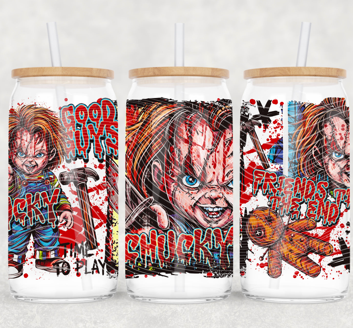 Horror Selfie Chucky 16 oz Glass Wrap